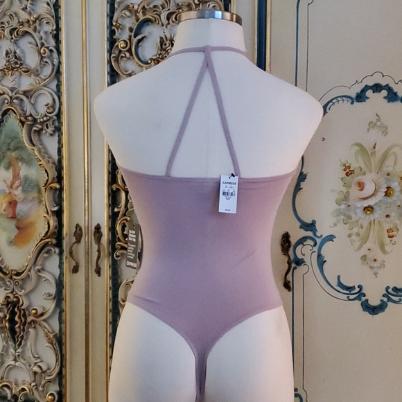 NWT deep V thong bodysuit mauve - Picture 4 of 5